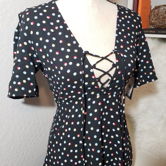 NWT Volcom April March Polka Dot Dress S - Picture 5 of 8